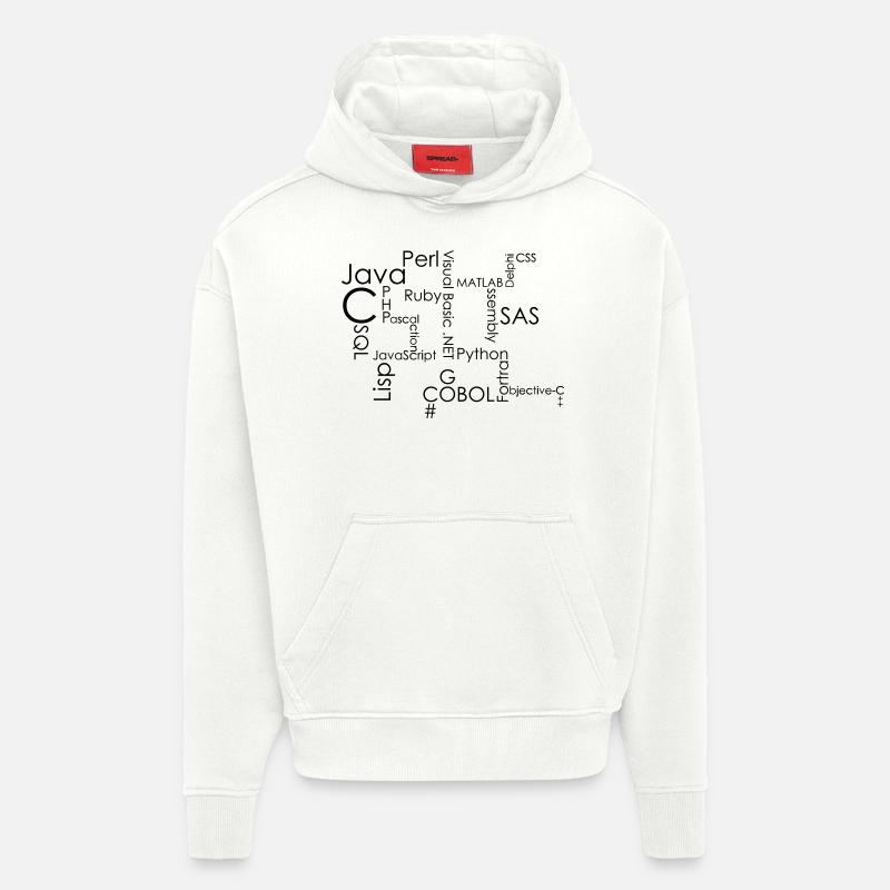 Langages de Programmation - Sweat à capuche bio épais oversize fabriqué en UE - OFF WHITE