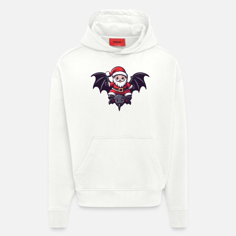 Fledermaus Weihnachtsmann Cartoon - Hoodie- made by SPREAD - OFF WHITE