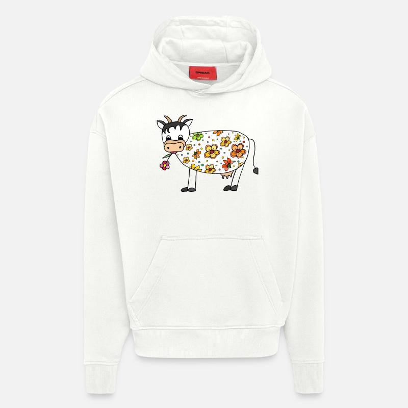 Vache - Sweat à capuche bio épais oversize fabriqué en UE - OFF WHITE