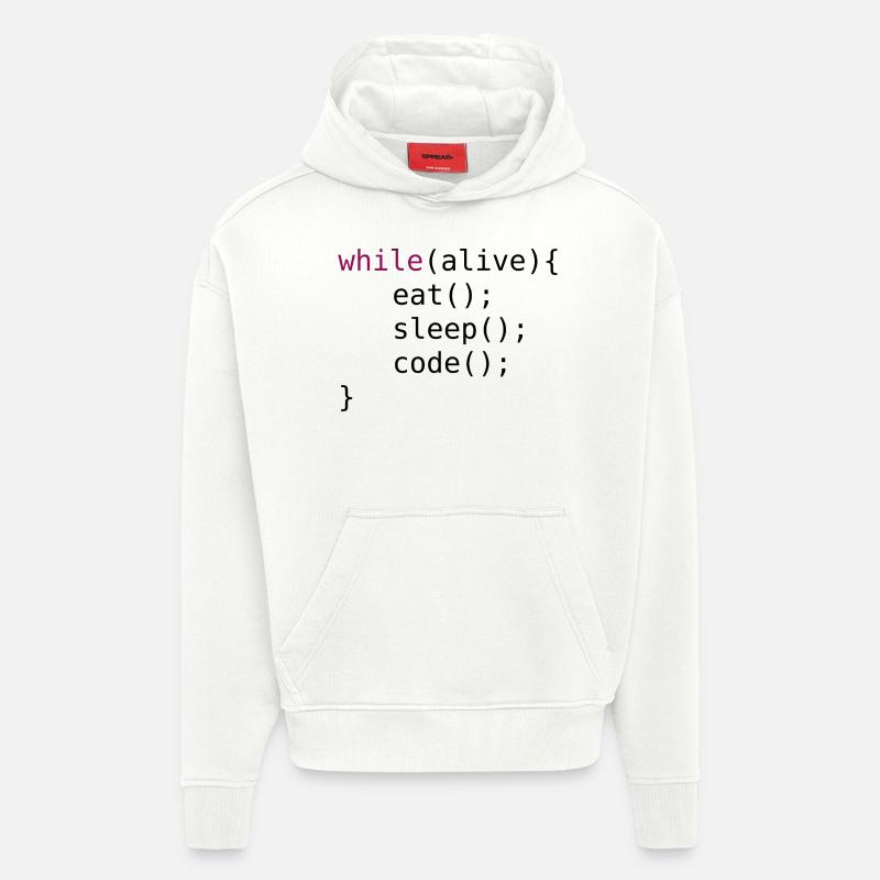Code source drôle - Sweat à capuche bio épais oversize fabriqué en UE - OFF WHITE
