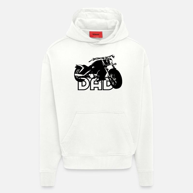 DAD noir motard - Sweat à capuche bio épais oversize fabriqué en UE - OFF WHITE