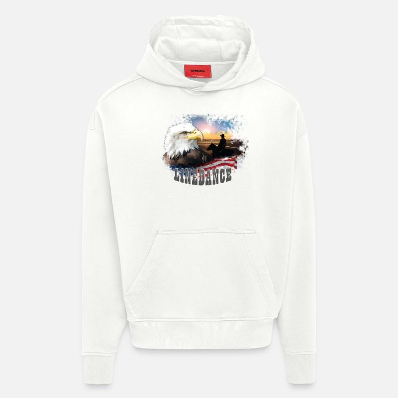 kl_linedance25a - Sweat à capuche bio épais oversize fabriqué en UE - OFF WHITE