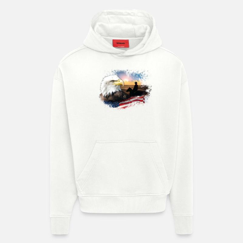 kl_linedance25b - Sweat à capuche bio épais oversize fabriqué en UE - OFF WHITE