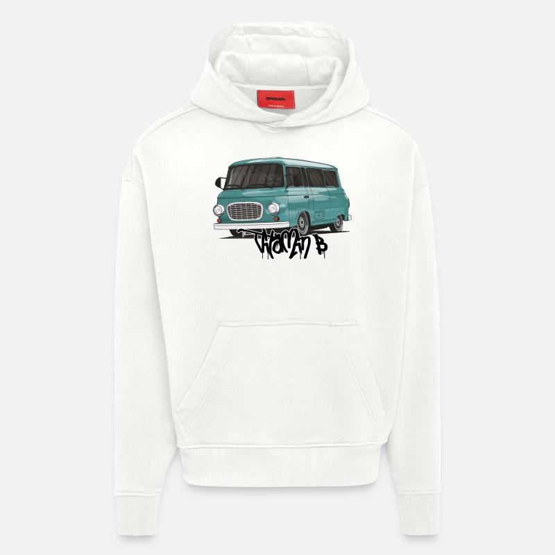 Barkas B1000 // Illustration - Sweat à capuche bio épais oversize fabriqué en UE - OFF WHITE