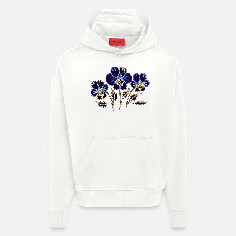 Fleur - Sweat à capuche bio épais oversize fabriqué en UE - OFF WHITE