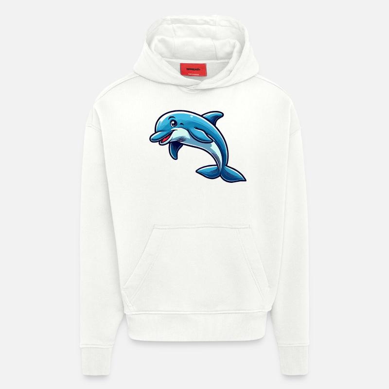 Delfin Delphin Comic - Hoodie- made by SPREAD  - OFF WHITE