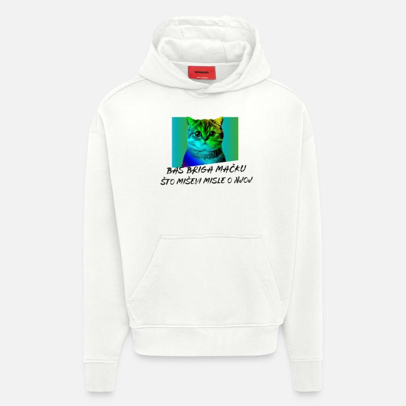 BASSE BRIGA MACKU - Sweat à capuche bio épais oversize fabriqué en UE - OFF WHITE