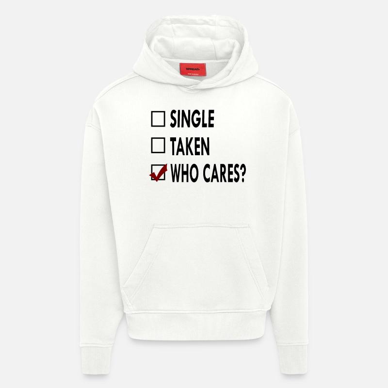 SINGLE noir blanc who - Sweat à capuche bio épais oversize fabriqué en UE - OFF WHITE