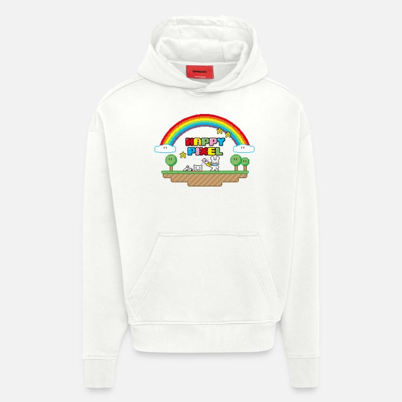 Happy Pixel (R-rated) - Hoodie- made by SPREAD  - OFF WHITE