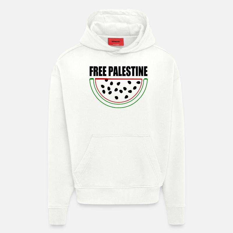 Free palestine Melon pastèque - Sweat à capuche bio épais oversize fabriqué en UE - OFF WHITE