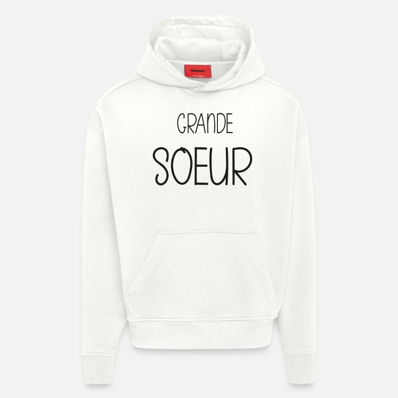 Große Schwester - Schwester - Hoodie- made by SPREAD  - OFF WHITE