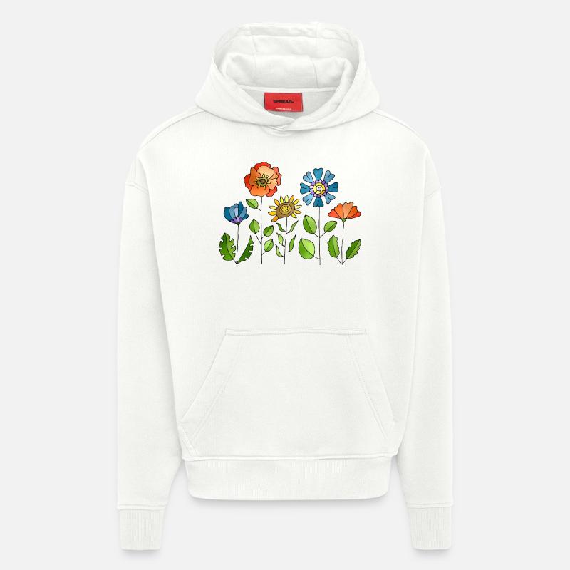 Fleur - Sweat à capuche bio épais oversize fabriqué en UE - OFF WHITE