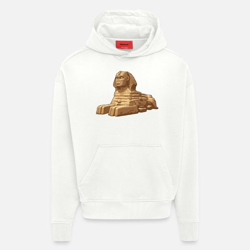 Sphinx de Gizeh - Sweat à capuche bio épais oversize fabriqué en UE - OFF WHITE