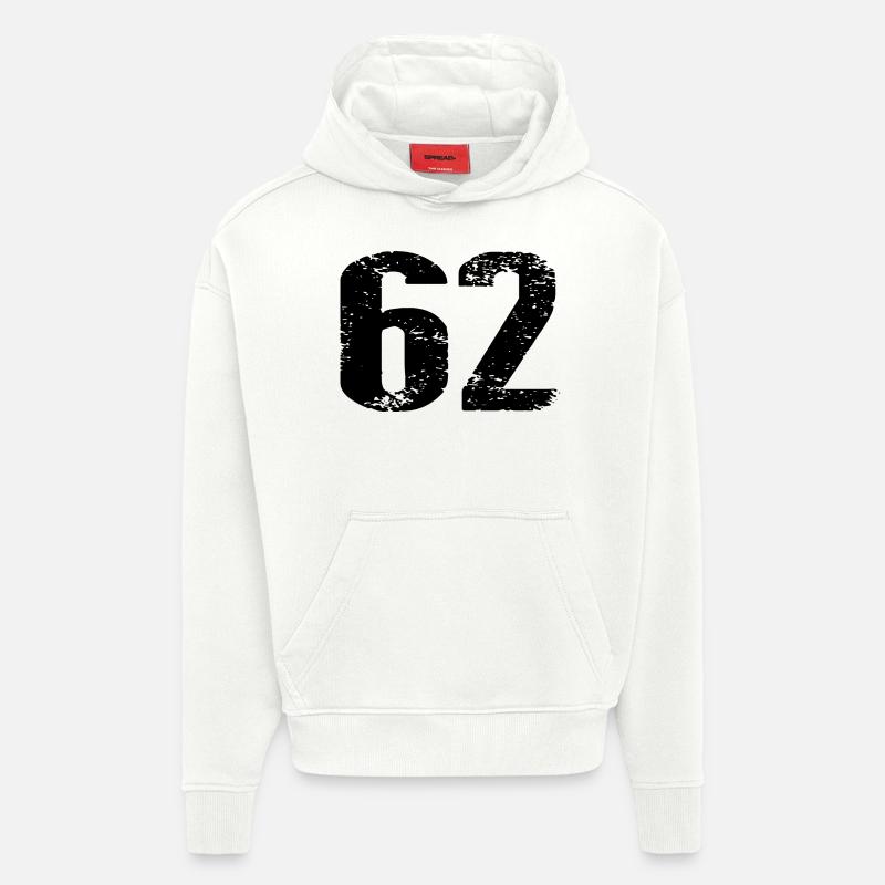 Maillot à 62 numéros - Sweat à capuche bio épais oversize fabriqué en UE - OFF WHITE