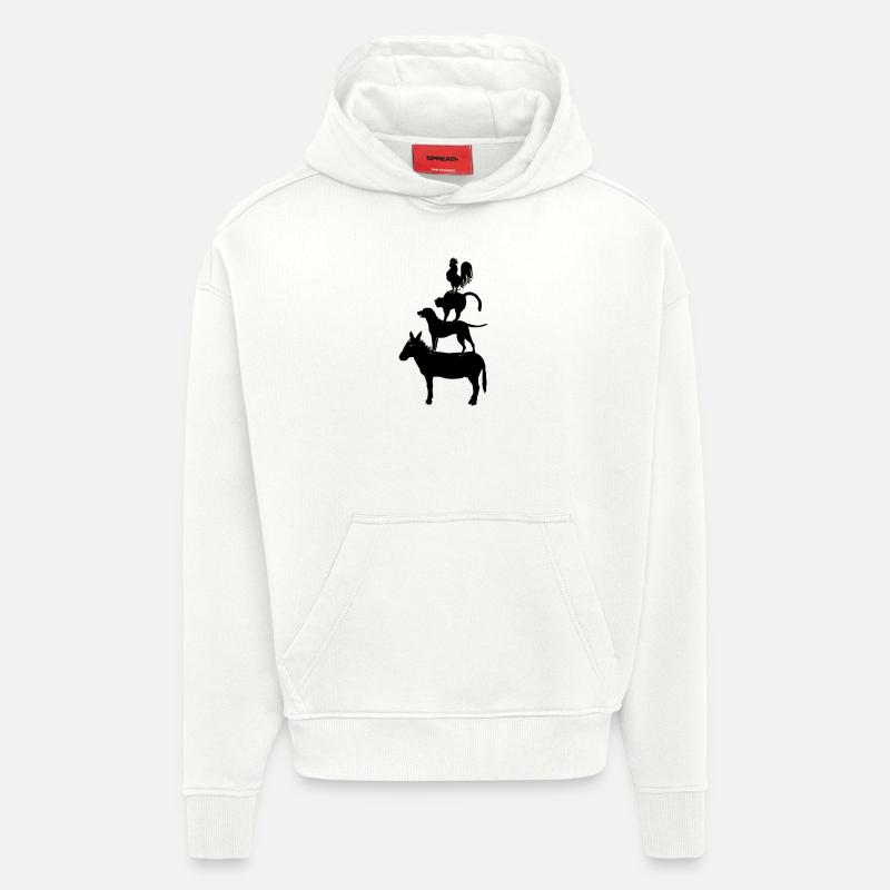 dog131 - Sweat à capuche bio épais oversize fabriqué en UE - OFF WHITE
