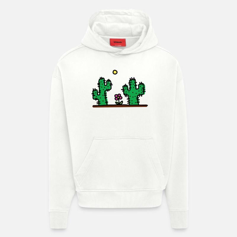 cactus - Sweat à capuche bio épais oversize fabriqué en UE - OFF WHITE