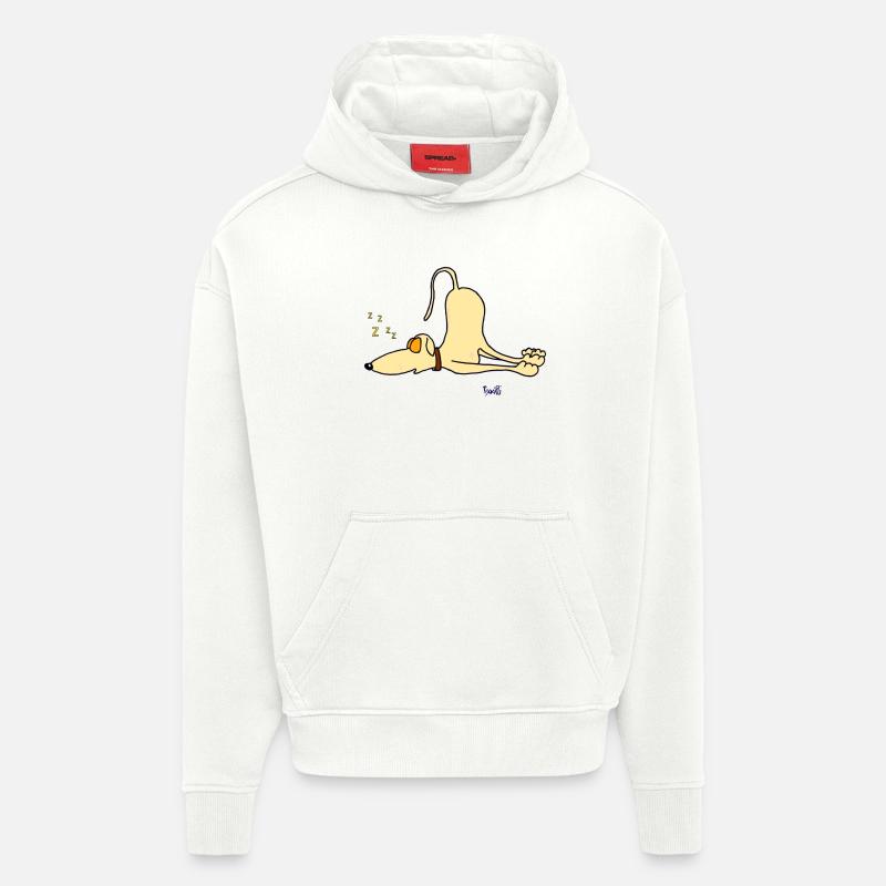 Greyhound - juste dormir - Sweat à capuche bio épais oversize fabriqué en UE - OFF WHITE