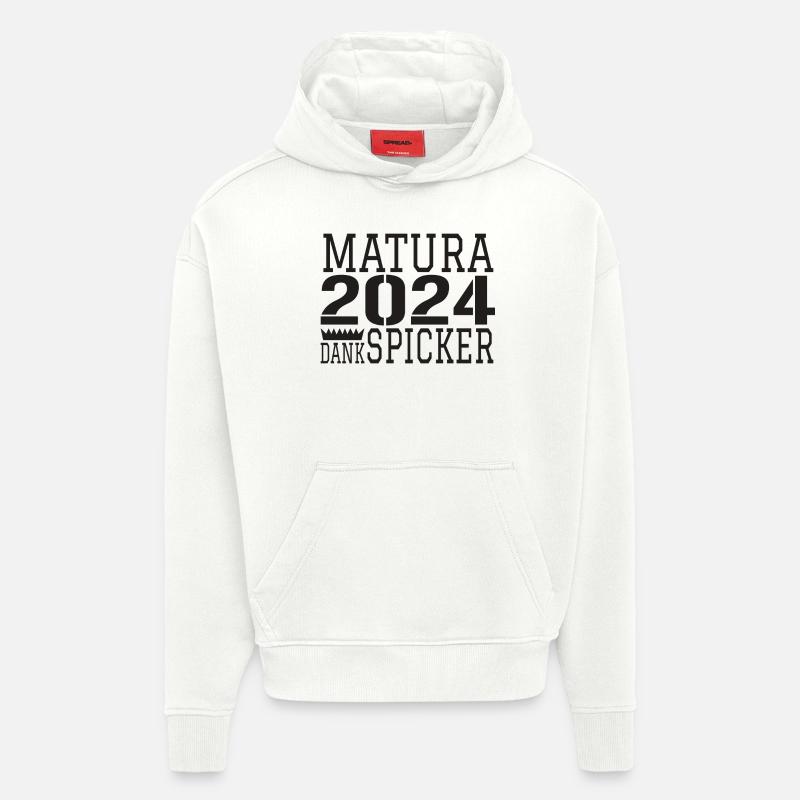 Matura Abi - Sudadera con capucha orgánica oversize de gran gramaje fabricada en la UE - OFF WHITE
