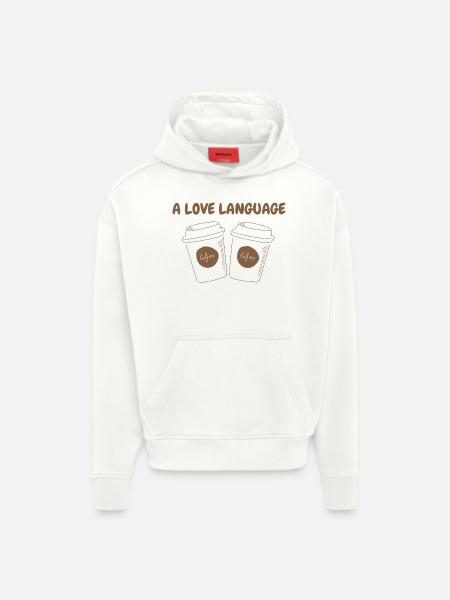 A LOVE LANGUAGE - Hoodie- made by SPREAD  - OFF WHITE