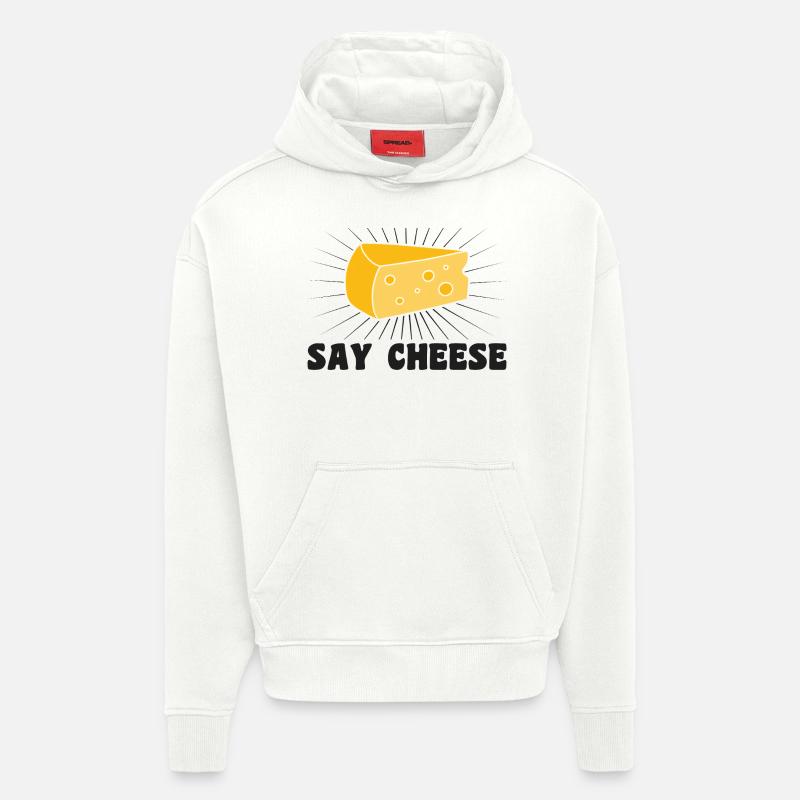 Dites fromage - Sweat à capuche bio épais oversize fabriqué en UE - OFF WHITE