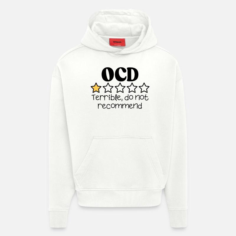 TOC Vie Drôle Citation relatable - Sweat à capuche bio épais oversize fabriqué en UE - OFF WHITE