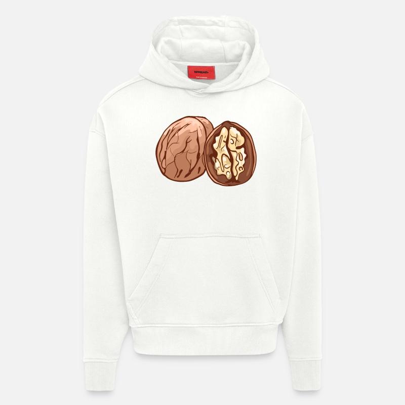 Real walnut nuts nut walnutwalnuts - Hoodie- made by SPREAD - OFF WHITE