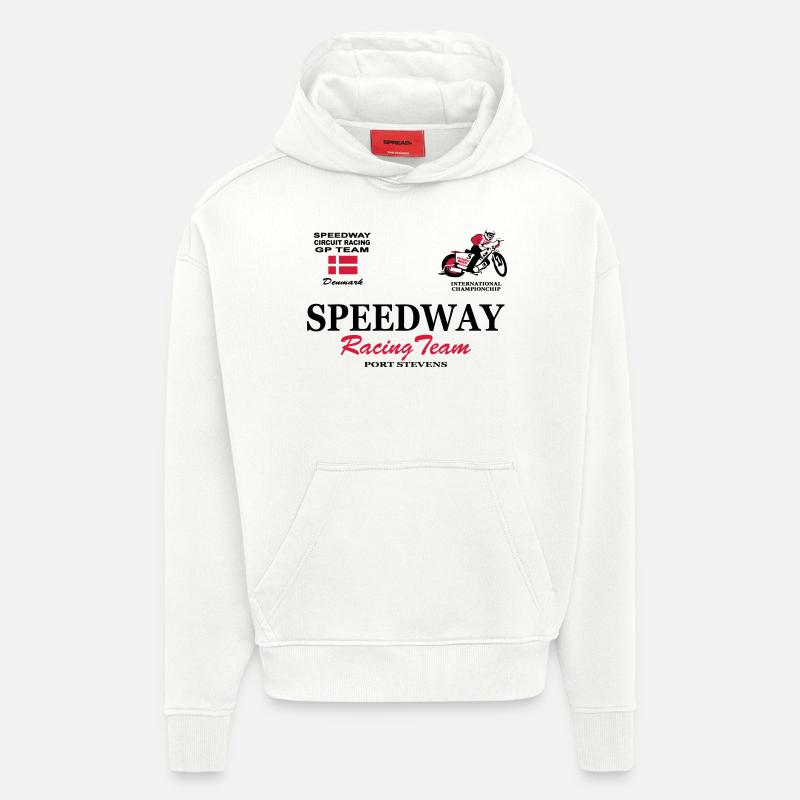 Speedway Poloshirt Team Denmark - Sweat à capuche bio épais oversize fabriqué en UE - OFF WHITE