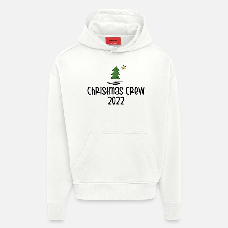 Équipage de Noël 2022 - Sweat à capuche bio épais oversize fabriqué en UE - OFF WHITE