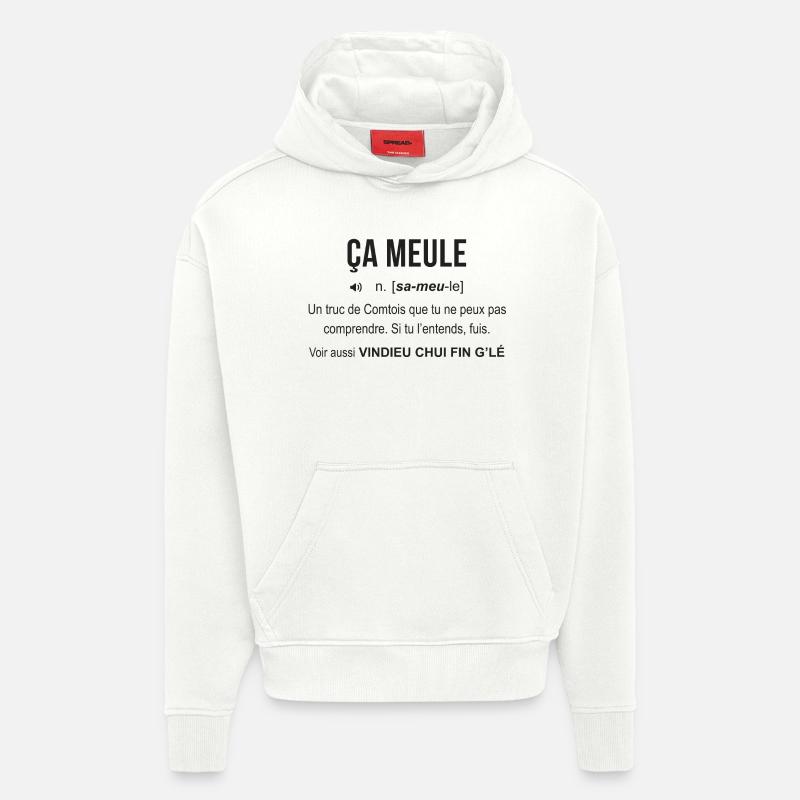 ca meule Franche Comté - Sweat à capuche bio épais oversize fabriqué en UE - OFF WHITE