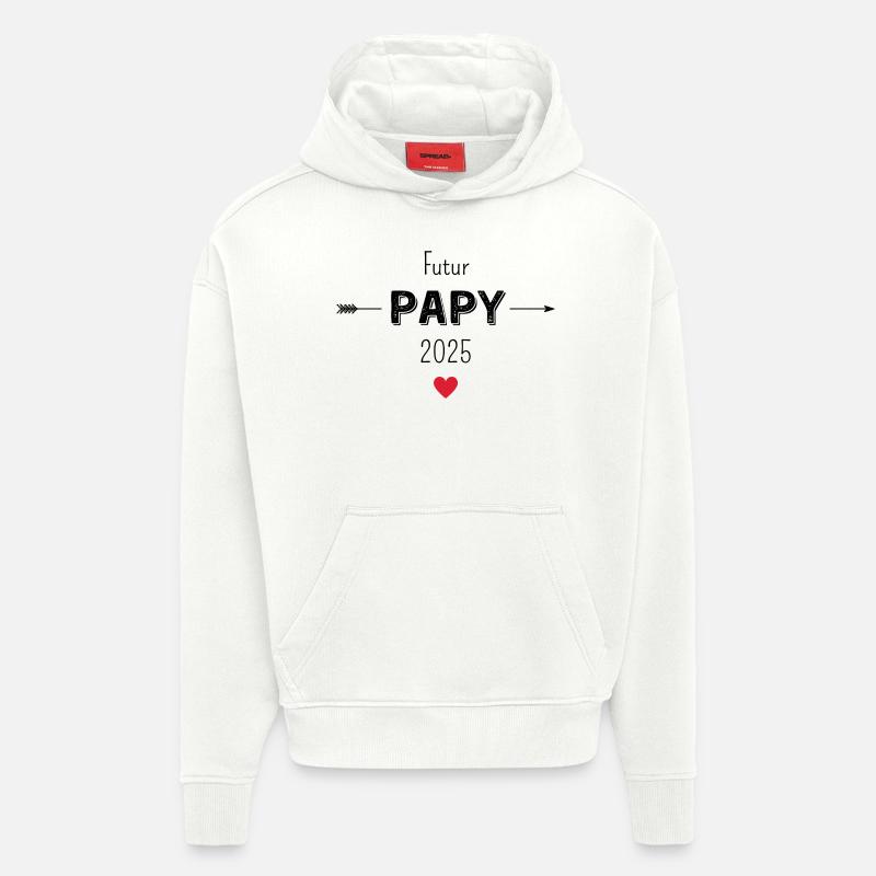 Futur papy 2025 - Sweat à capuche bio épais oversize fabriqué en UE - OFF WHITE