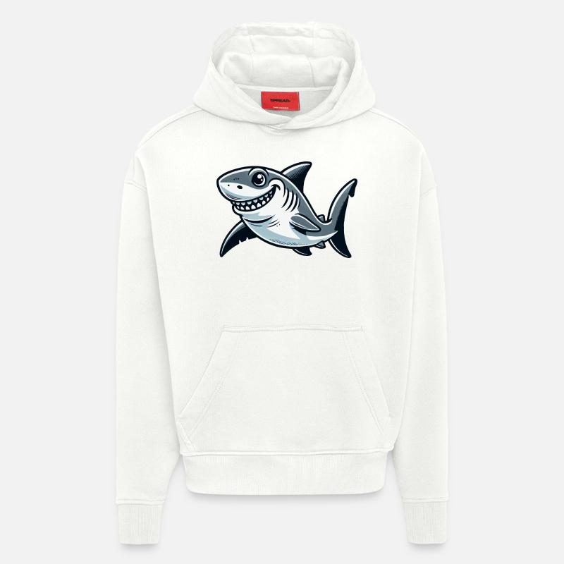 Shark Comic - Hoodie- made by SPREAD - OFF WHITE