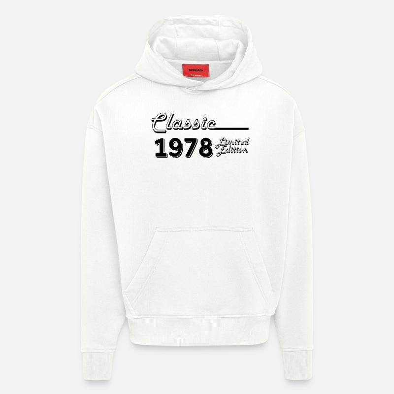 Classic 1978 édition limitée - Sweat à capuche bio épais oversize fabriqué en UE - OFF WHITE