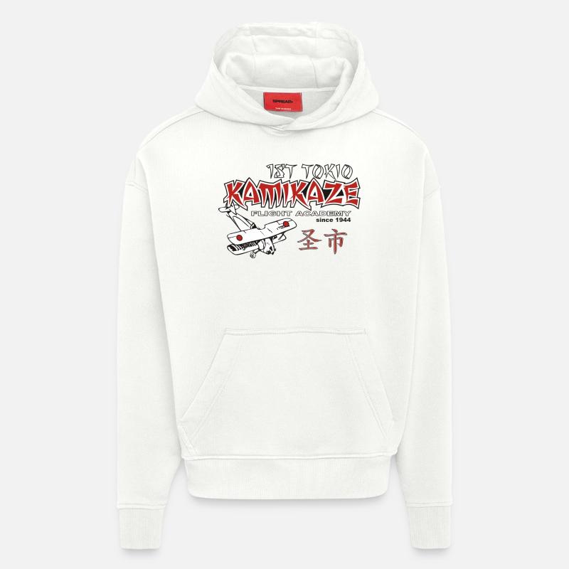 Les kamikazes - Sweat à capuche bio épais oversize fabriqué en UE - OFF WHITE