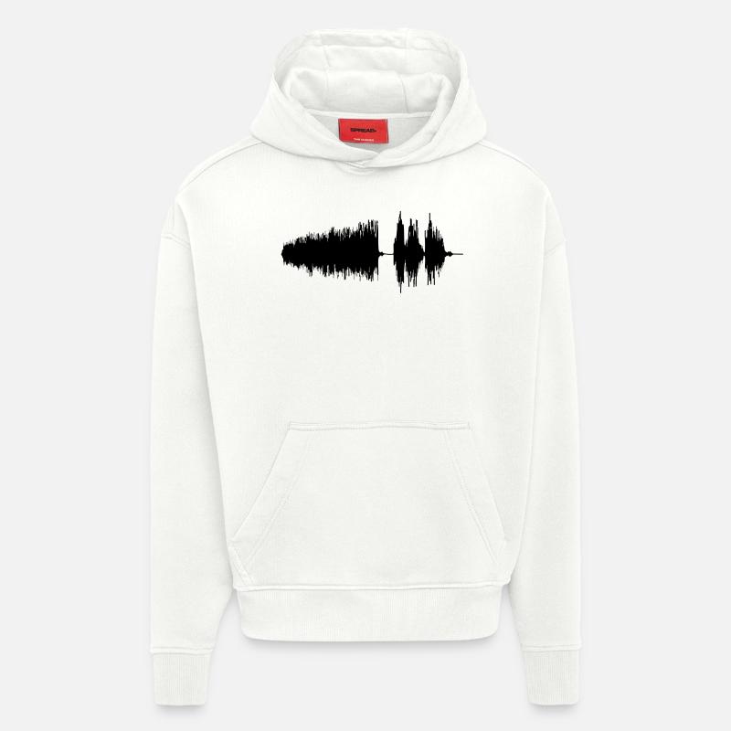 Forme d'onde - Sweat à capuche bio épais oversize fabriqué en UE - OFF WHITE