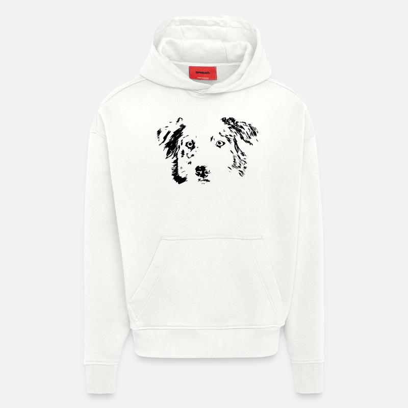 Hund, Geschenk, Australian shepherd, Idee - Hoodie- made by SPREAD  - OFF WHITE