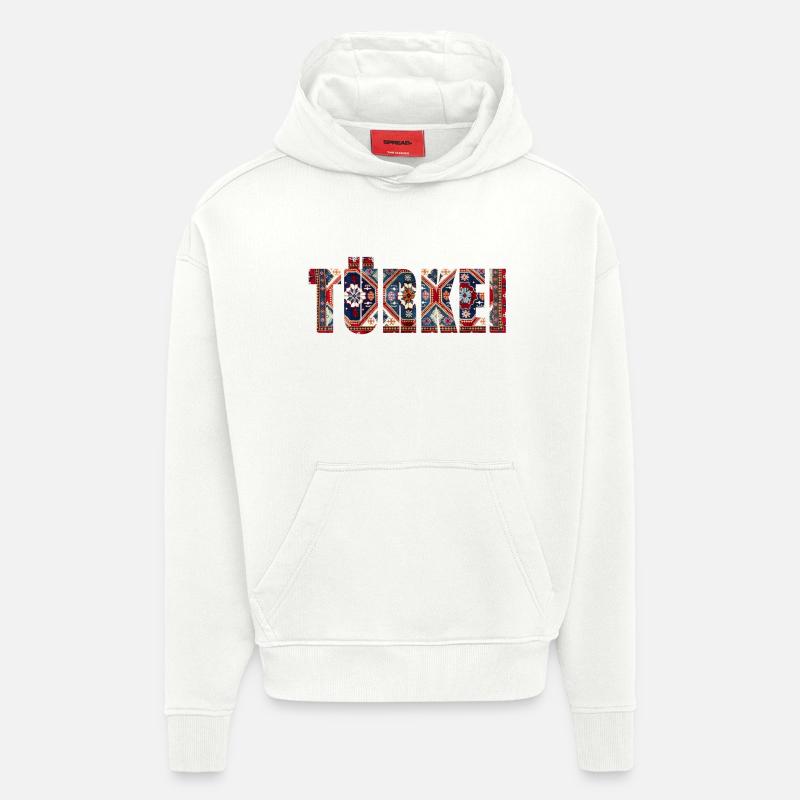 tapis de dinde - Sweat à capuche bio épais oversize fabriqué en UE - OFF WHITE