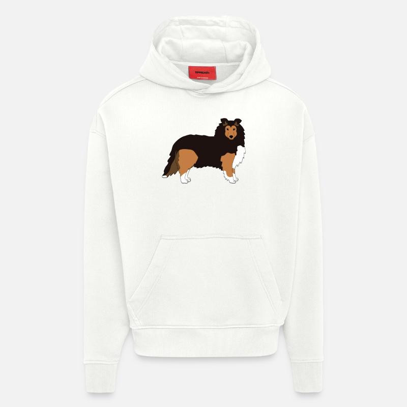 Pixels graphiques SHELTIE avant - Sweat à capuche bio épais oversize fabriqué en UE - OFF WHITE