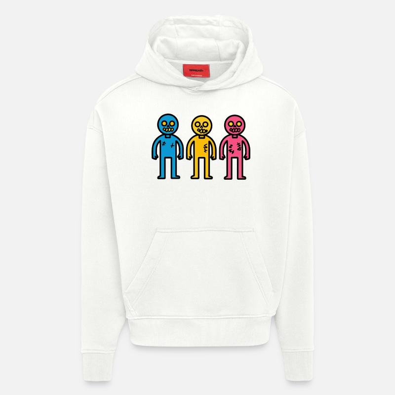 Zombies Halloween Symbole Équipe - Sweat à capuche bio épais oversize fabriqué en UE - OFF WHITE