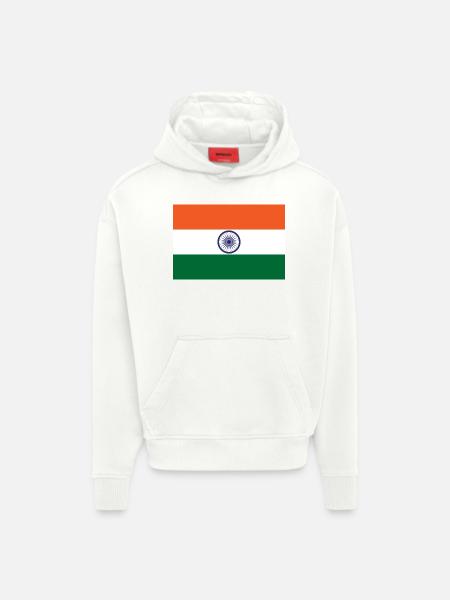 Inde - Sweat à capuche bio épais oversize fabriqué en UE - OFF WHITE