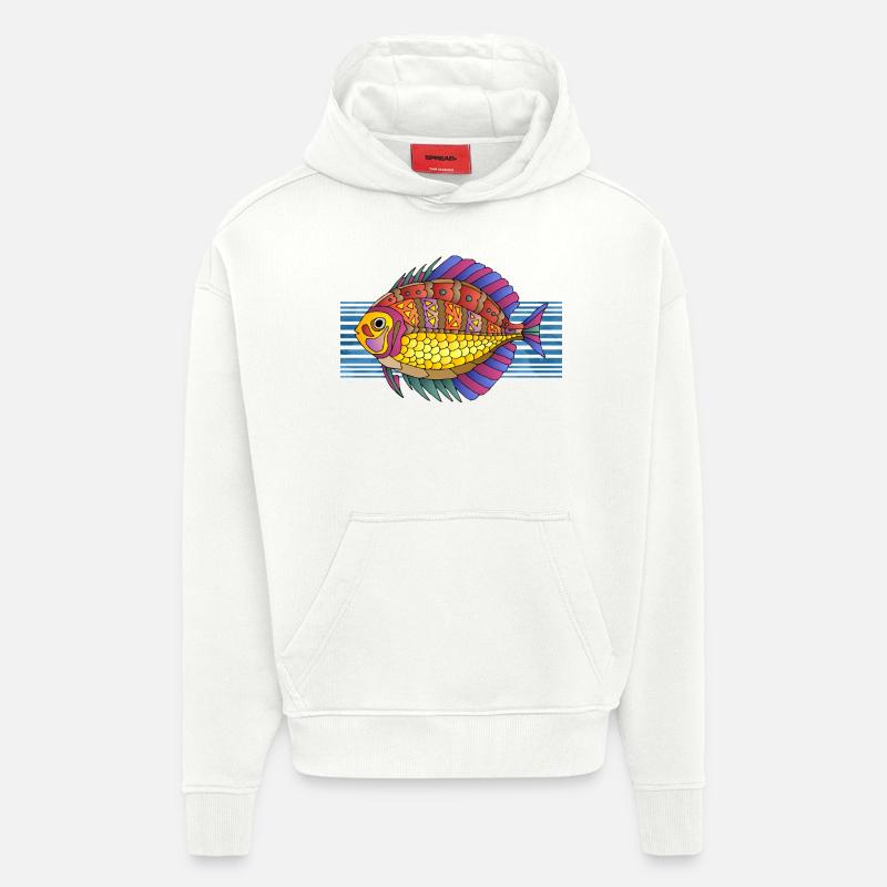 Fisch - Hoodie- made by SPREAD  - OFF WHITE