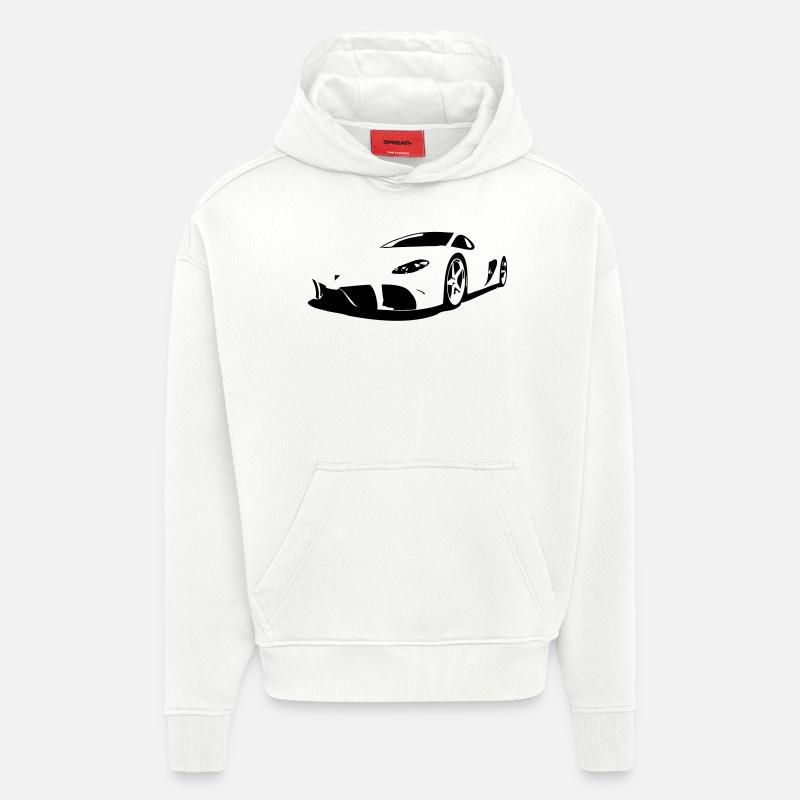poussette voiture - Sweat à capuche bio épais oversize fabriqué en UE - OFF WHITE