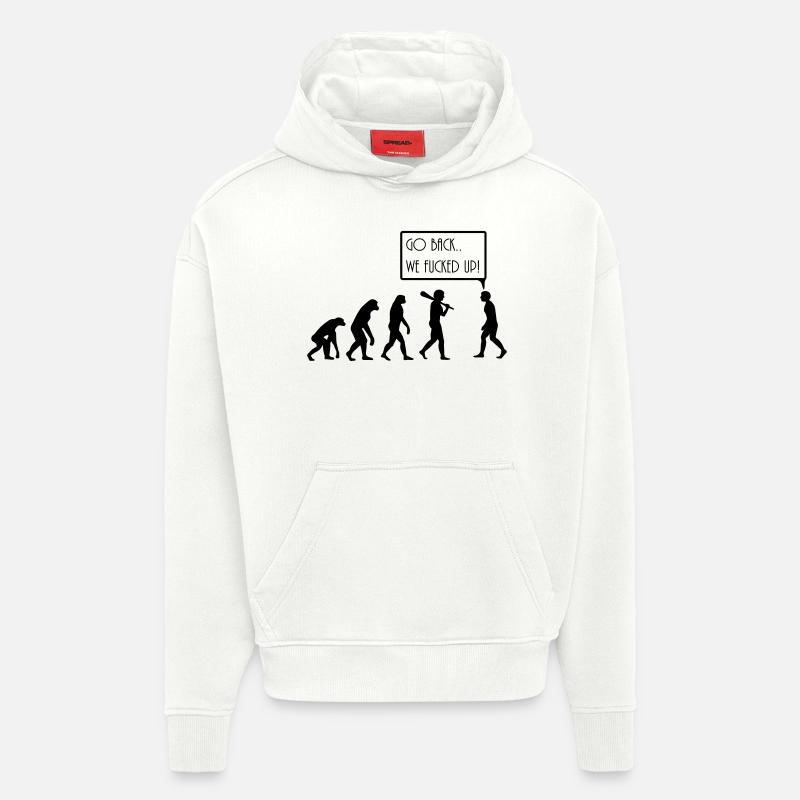evolution - Hoodie- made by SPREAD  - OFF WHITE
