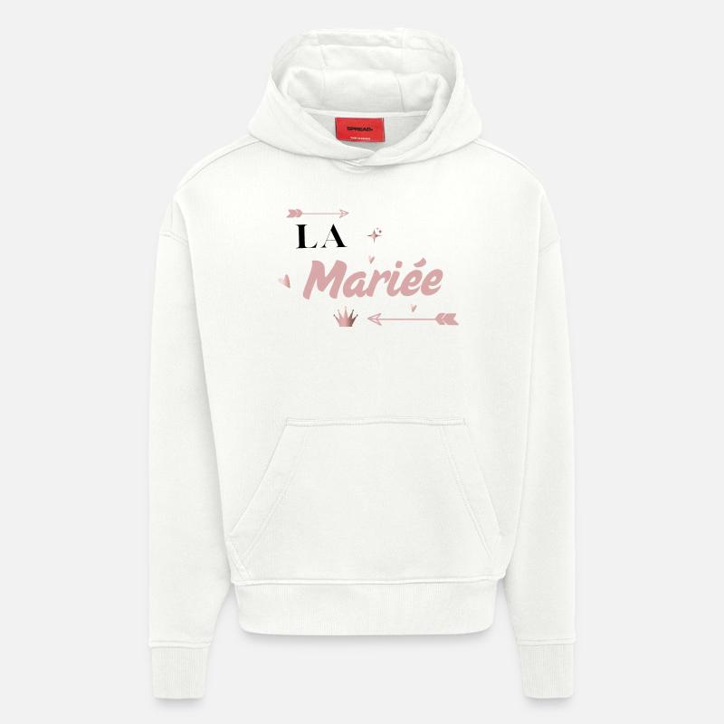 la mariée rose flèche - Sweat à capuche bio épais oversize fabriqué en UE - OFF WHITE