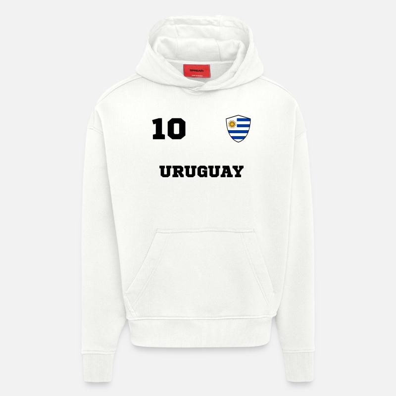 Equipe de l'équipe URUGUAY - Sweat à capuche bio épais oversize fabriqué en UE - OFF WHITE