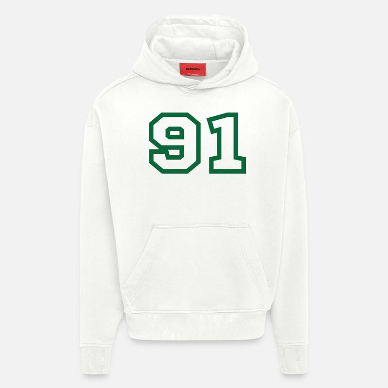 Numéro 91 sport - Sweat à capuche bio épais oversize fabriqué en UE - OFF WHITE