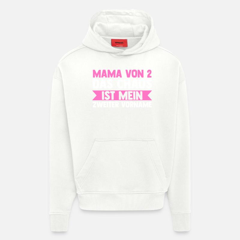 Maman de 2 enfants - Sweat à capuche bio épais oversize fabriqué en UE - OFF WHITE