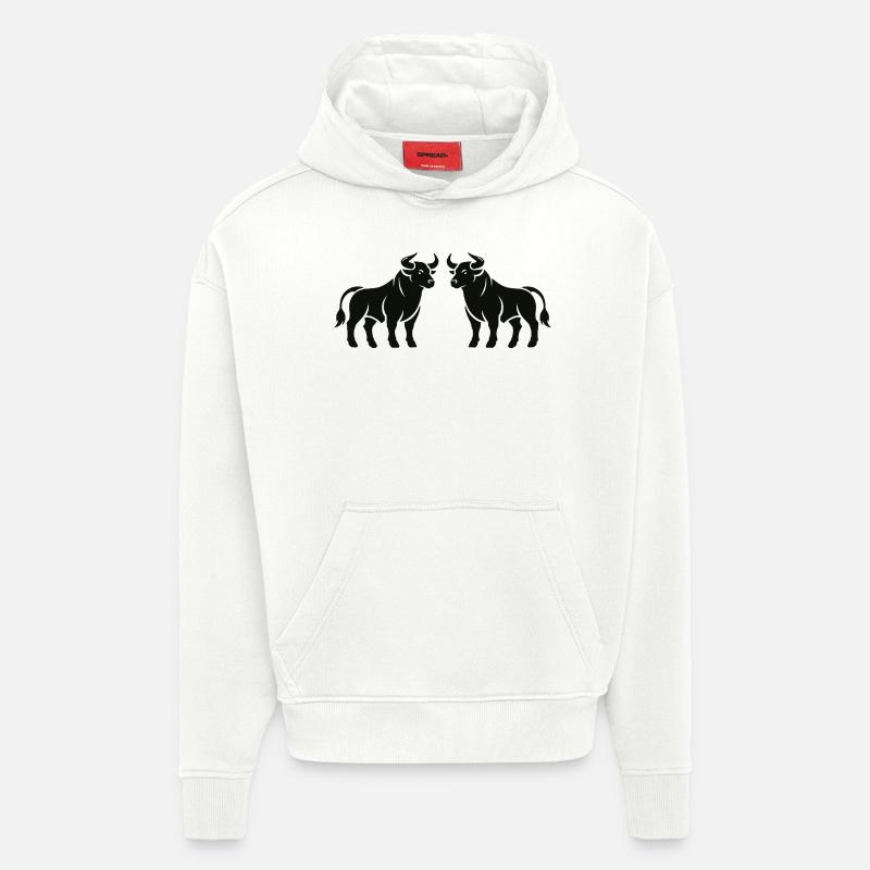 bulls - Hoodie- made by SPREAD  - OFF WHITE