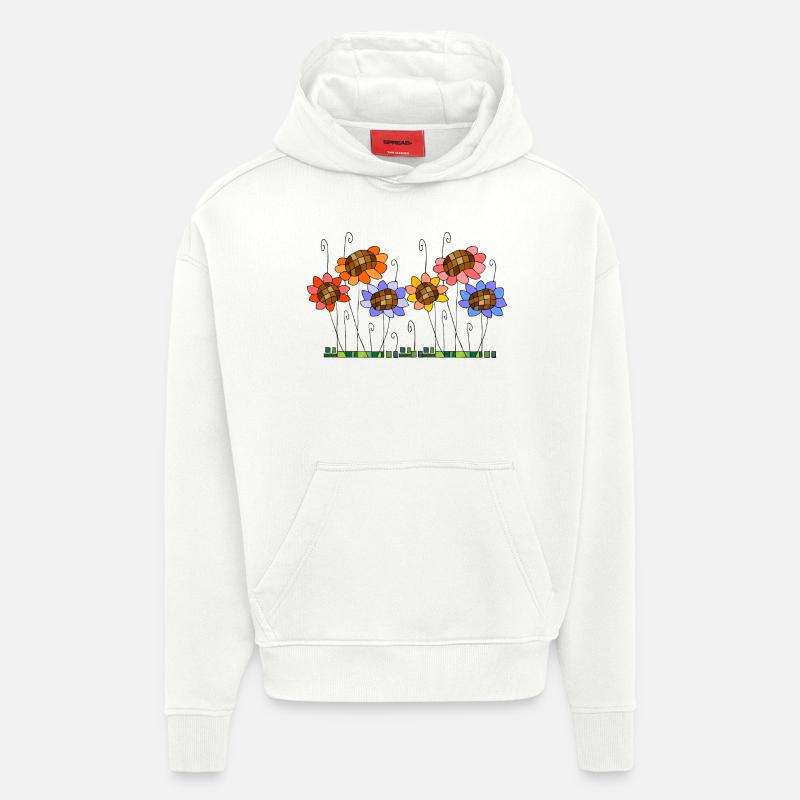 Fleur - Sweat à capuche bio épais oversize fabriqué en UE - OFF WHITE