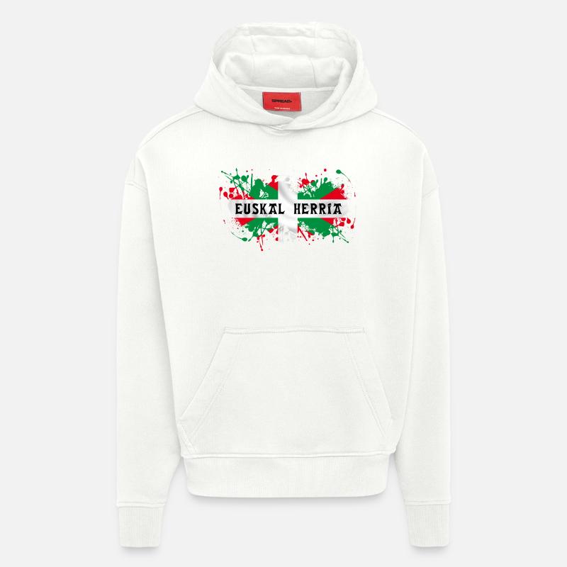 euskal herria - pays basque 59 - Sweat à capuche bio épais oversize fabriqué en UE - OFF WHITE