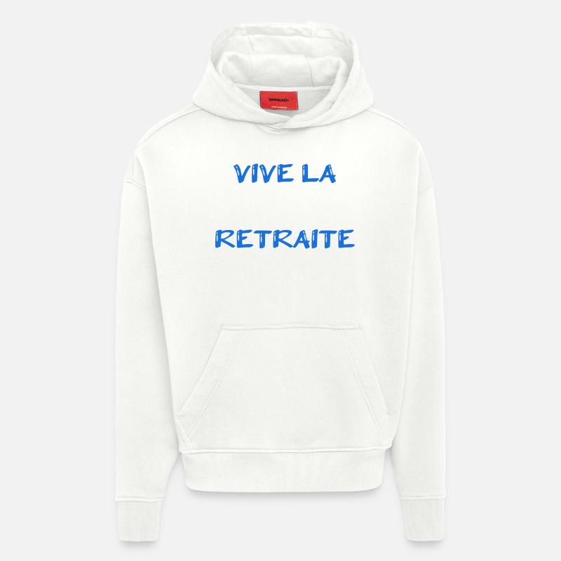 RETRAITE. RETRAITE. RETRAITEE. RETRAITE - Sweat à capuche bio épais oversize fabriqué en UE - OFF WHITE